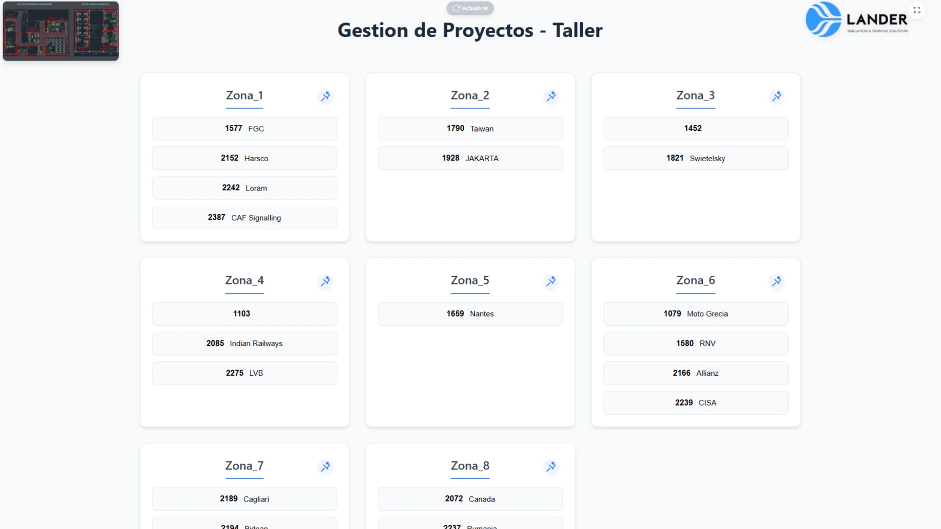 Lander project management dashboard