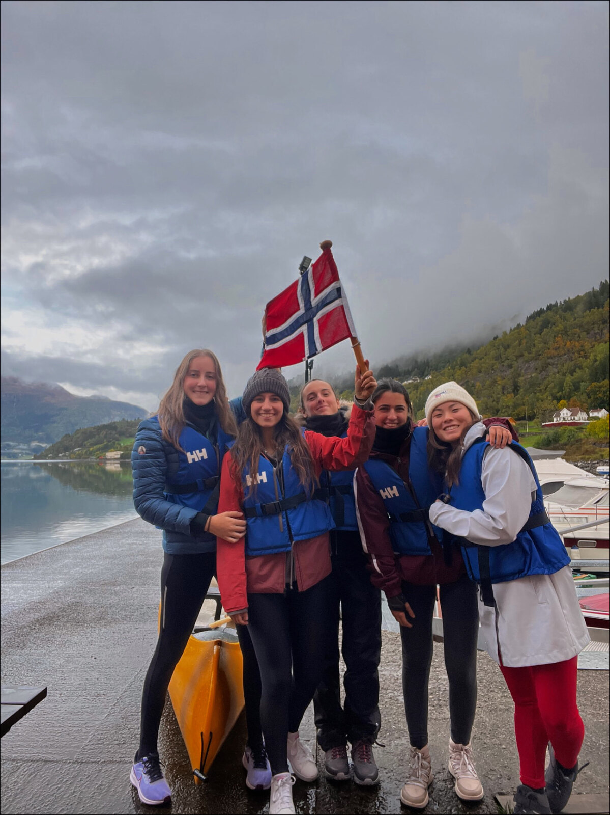 Kayak trip on a Norwegian fjord with friends