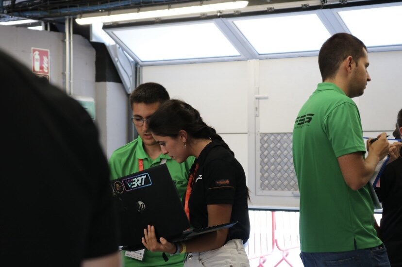 Alicia at a Formula Student competition